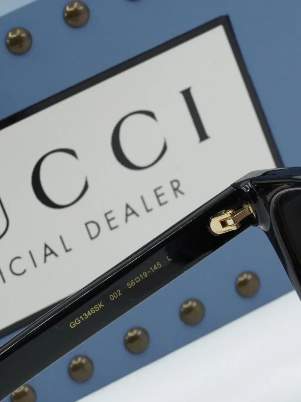 Gucci GG1346SK 002 Square Sunglasses - Black / Brown Polarized